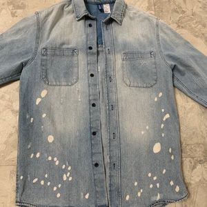 Used H&M Jean jacket paint splatter design size XS